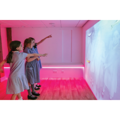 Ceiling-Mounted Interactive Wall Projection