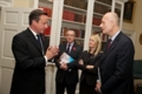 Prime Minister David Cameron discussing the challenge with Martin Green, Chief Executive of English Community Care Association at the recent launch reception at 10 Downing Street. 